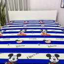 Ga chống thấm chuột Mickey xanh ô trắng vải cotton ga 1m6 cao cấp 130x130px