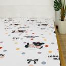Ga giường chống thấm thun Cotton họa tiết cún cho bé 130x130px