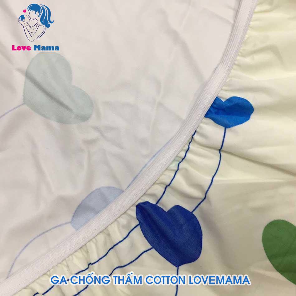 Drap nệm giường chống thấm cotton 1m2 1m4 1m6m 1m8 2m2 hình trái tim