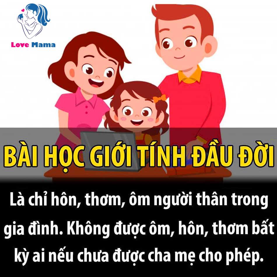 Dạy con chỉ được ôm hôn người thân trong gia đình