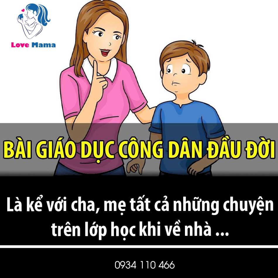 Kể cho ba mẹ nghe chuyện trên lớp khi về nhà